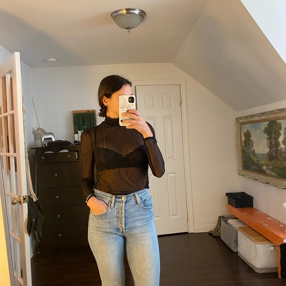 Sheer dress shirt with a high neck - Picture 1 of 3